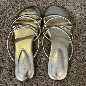 Nine West gold sandals